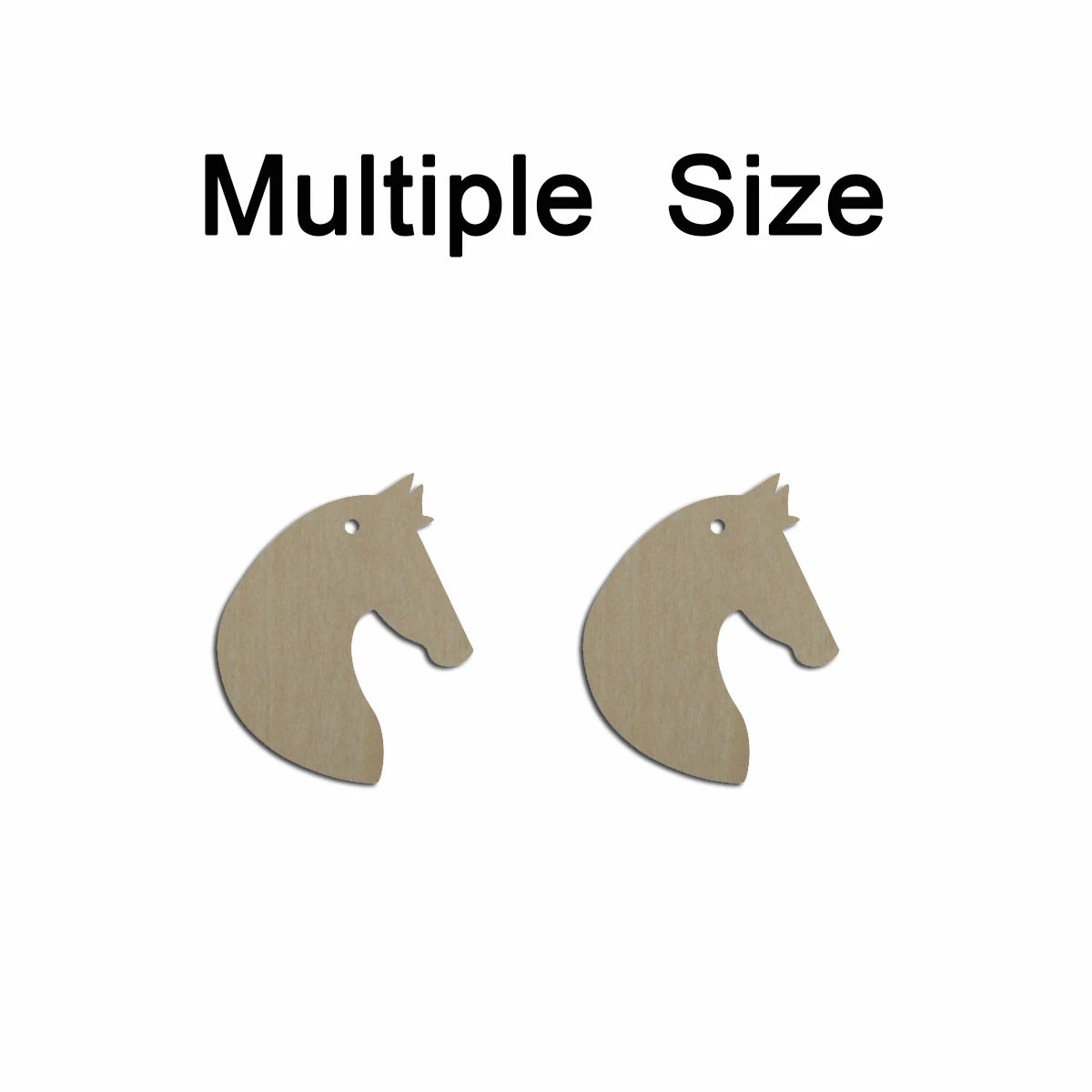 10pcs Multiple Size Unfinished Wooden Blanks Animal Horse Head Cutout Shape Dangle Earring For Jewelry Supplier