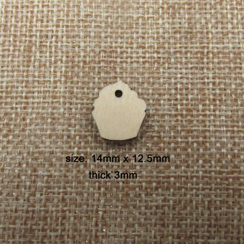 10 Pcs Unfinished Blank Wooden Capcake Shape Cutout Plywood Connector Jewelry Finding Earring Supplies