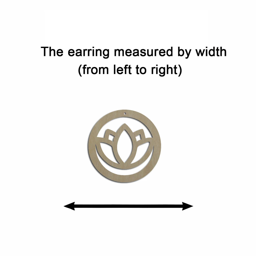 10pcs Unfinished Wood Blank Flower Lotus Circle Shape Macrame Earring Part Findings Wholesale For DIY Jewelry Making