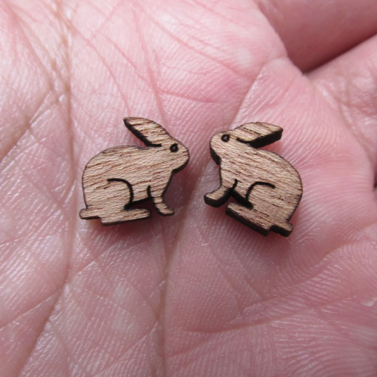 Unfinished Wooden Animal Rabbit Bunny Cabochon Charms Perfect For Handmade Project DIY Wood Craft  Earring Stud  Jewerly