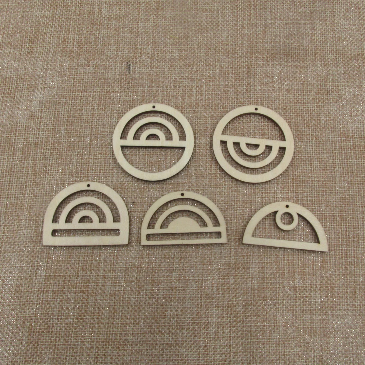 10pcs Unfinished Wood Macrames Rainbow Shape Cutouts Wooden Macrame For DIY Earrings Findings Jewelry