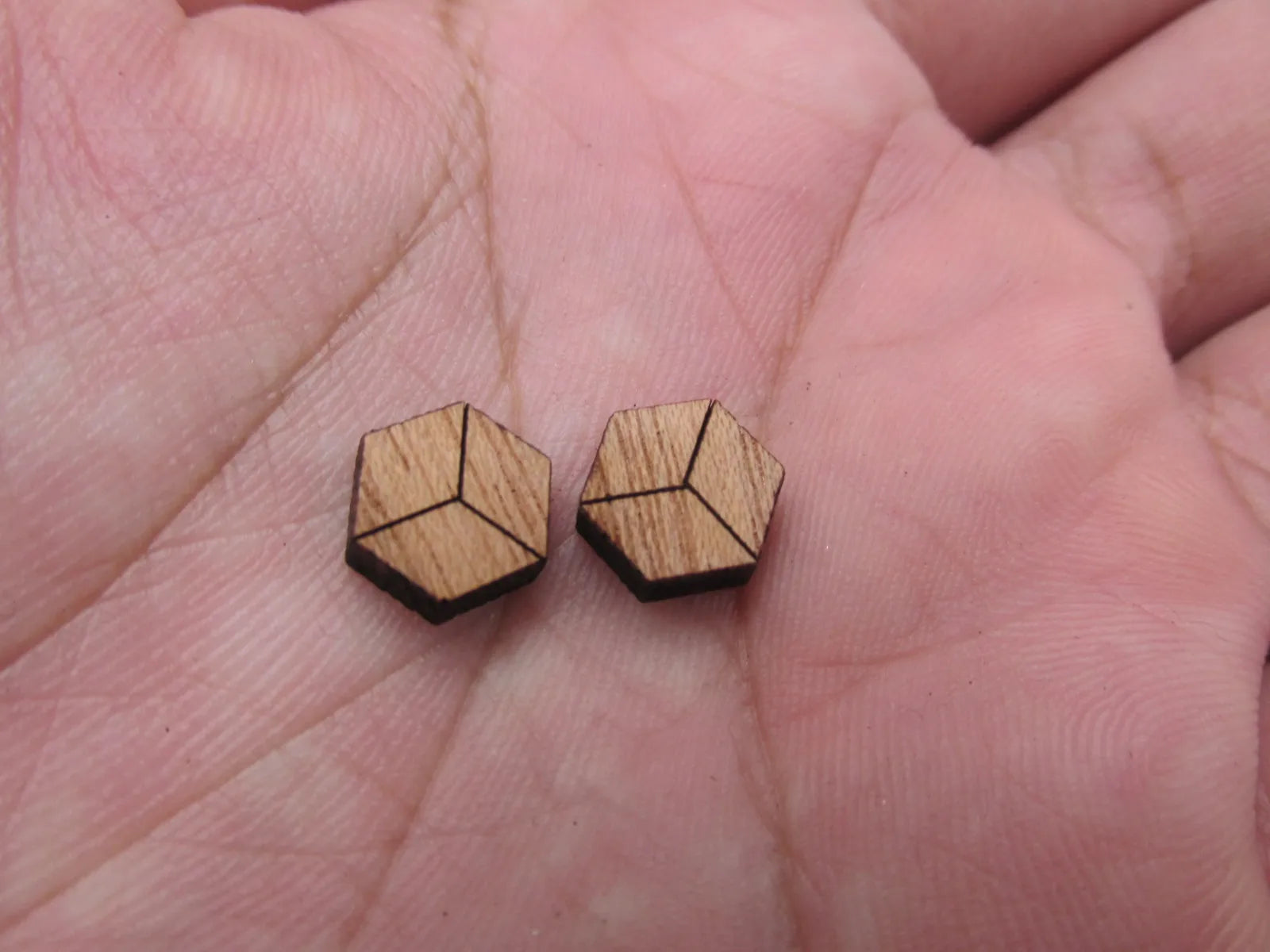 5 Pair Unfinished Blank Wood Cabochon Dice Cube Game Wooden Cutout Shapes For DIY Stud Earrings Supplies