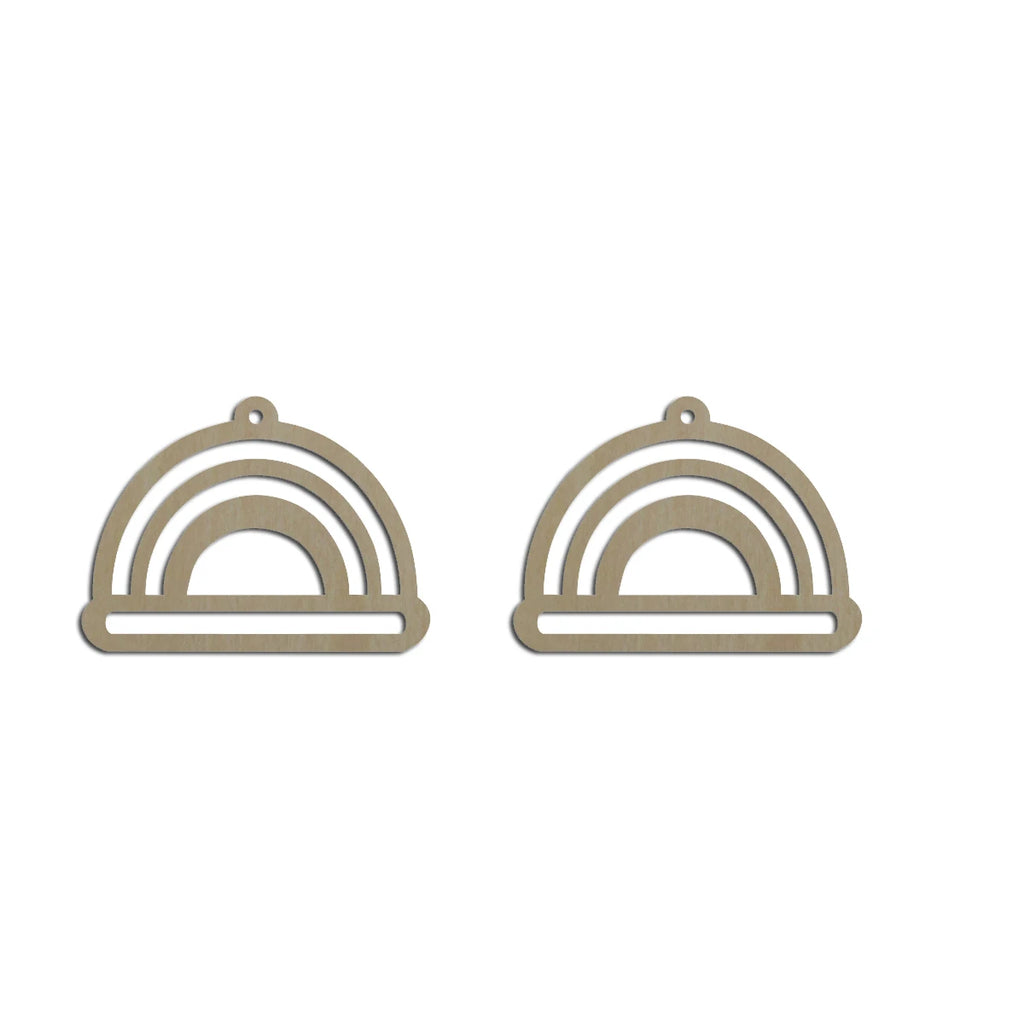 10pcs Unfinished Wood Blank Rainbow Cutout Shape Macrame Earring Part Findings Wholesale For DIY Jewelry Making