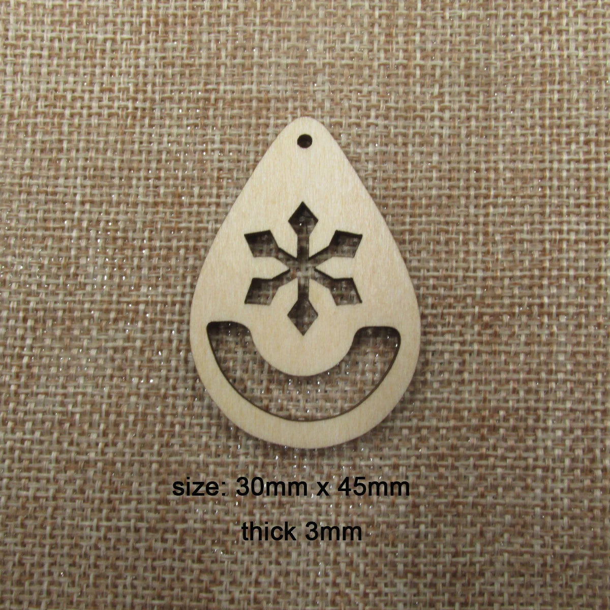 10pcs Unfinished Wood Blanks Snowflakes Macrame Christmas Circle Teardrop Shape Wooden Macrame For DIY Earrings Jewelry