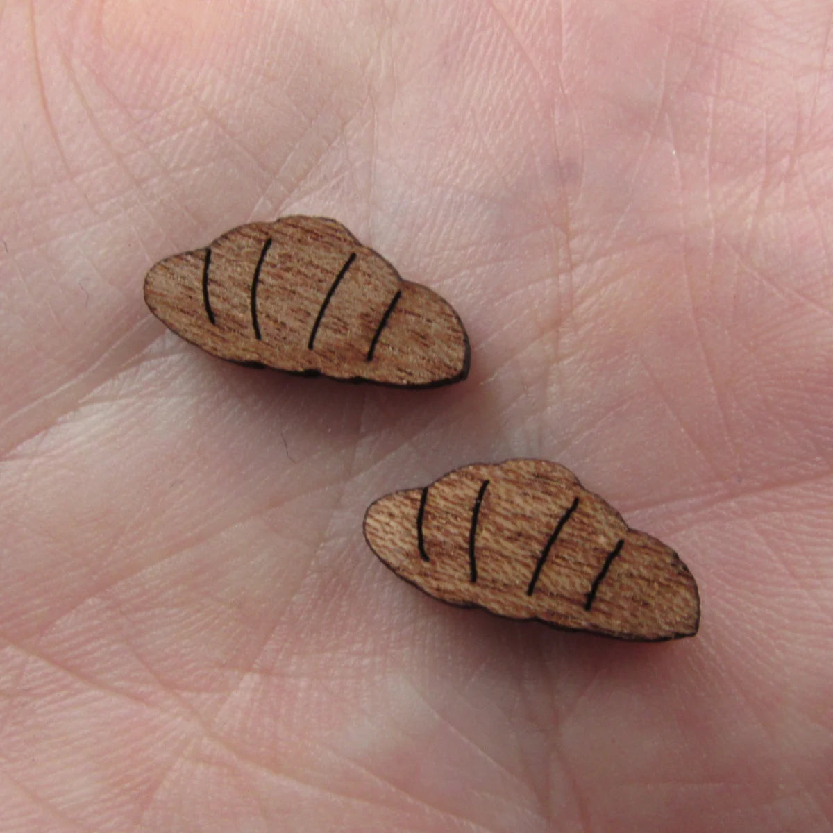 5 Pair Unfinished Blank Foods Wood Cabochon Bread Bakery Wooden Shape Charms Pendant For DIY Jewerly Earrings Suppliers