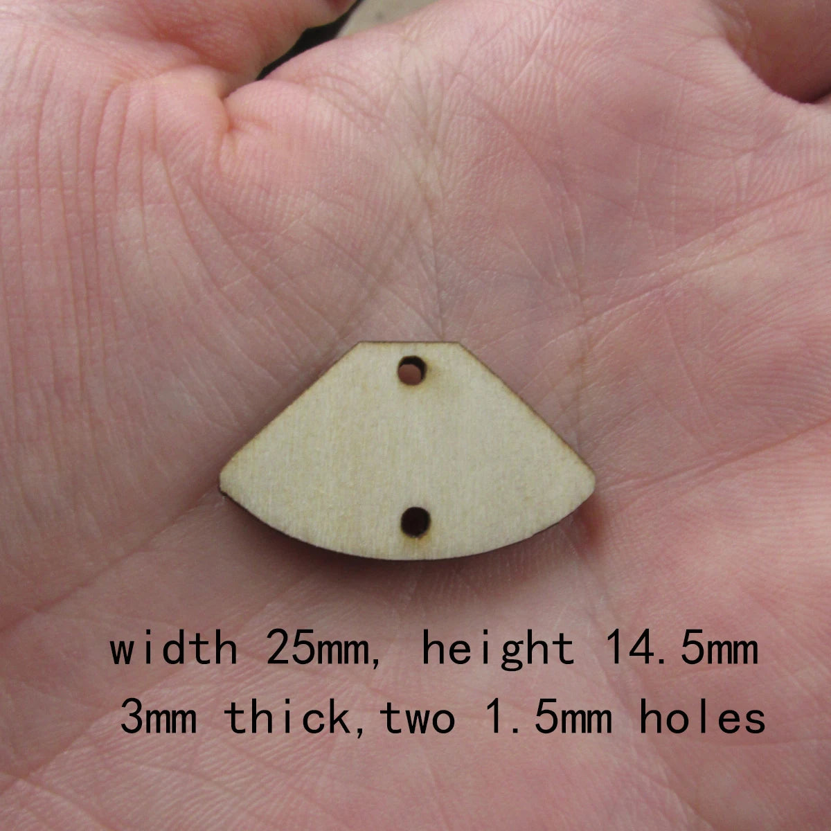 10 Pcs Unfinished Blank Wooden Geometric Rectangle Fan Arch Arc Shape Cutout Plywood Connector Jewelry Finding Supplies