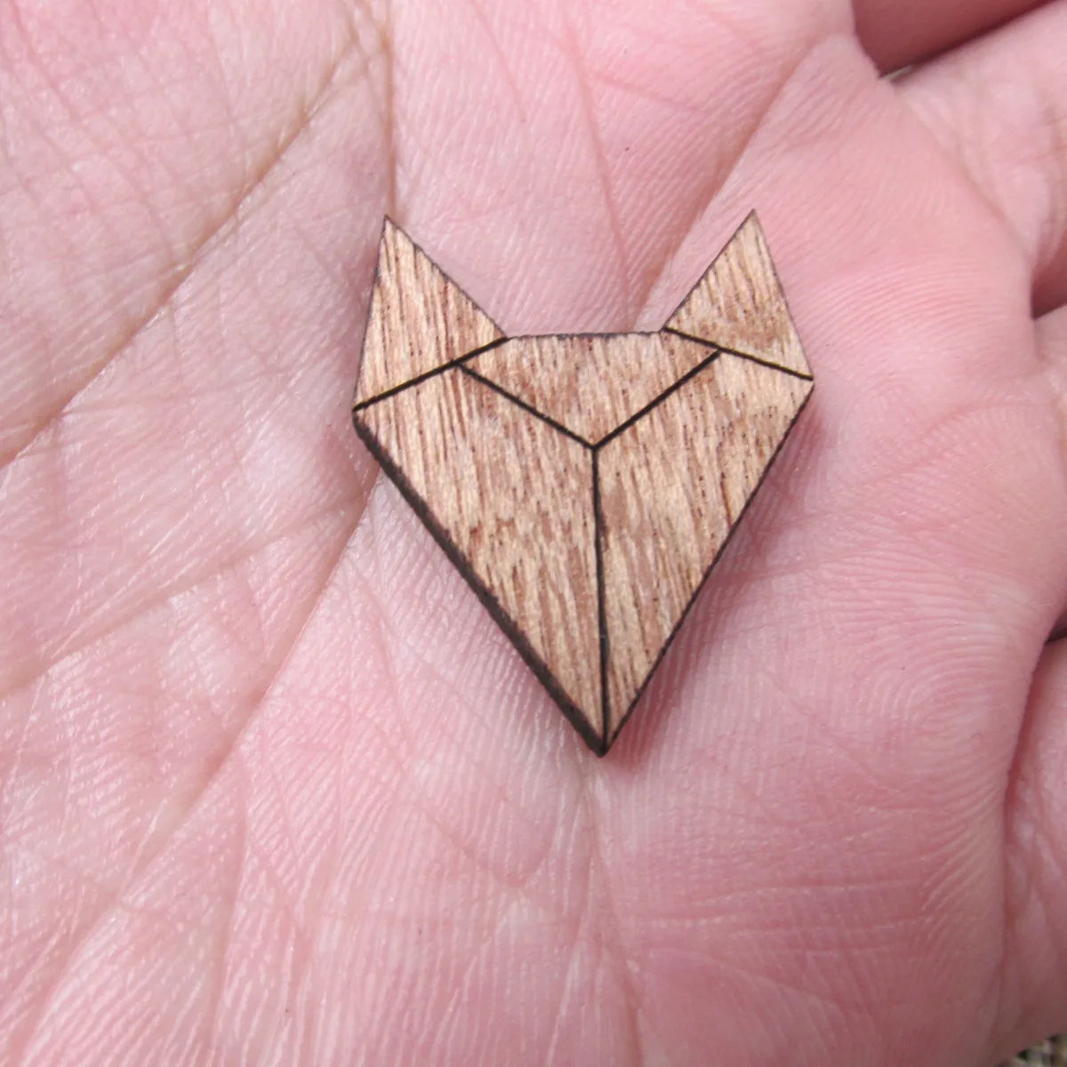 Unfinished Wooden Geometric Animal Wolf Head Part Accessory For Brooches Enamel Pin Coat Bag Jewelry Diy Making