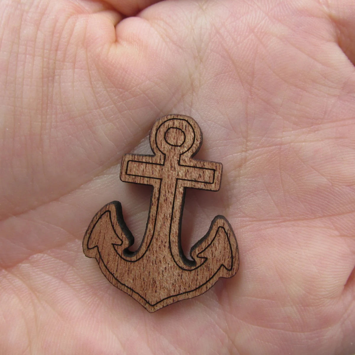 3 Pair Unfinished Ocean Wooden Beach Boat Anchor Shape Cutout For Brooches Pin Magnet Pendant Charms Diy Making