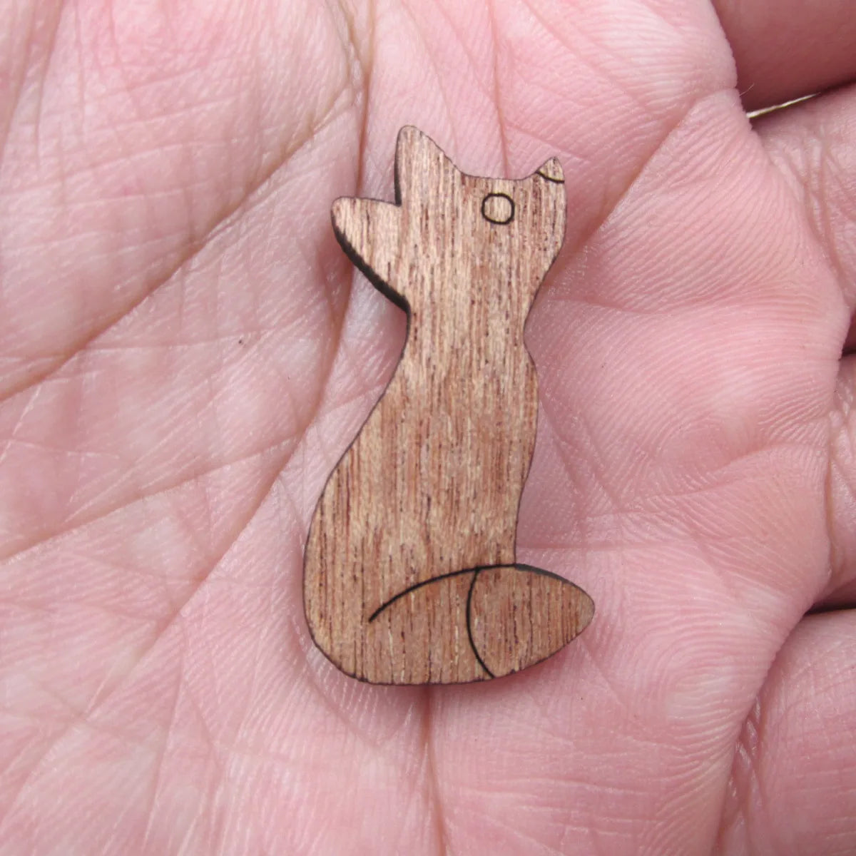 Unfinished Blank Wooden Geometric Animal Fox Head Accessory For Brooches Enamel Pin Necklace Jewelry DIY Handmade