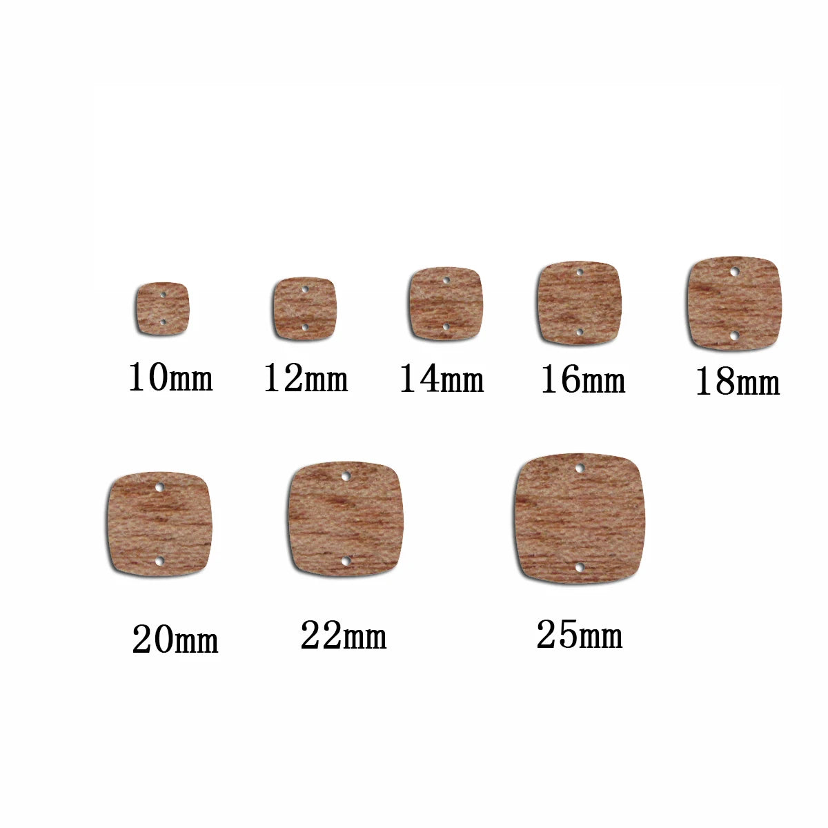 6pcs Unfinished Blank Wooden Geometric Square Earring Connector Pendant for Women Female Jewelry Making DIY Crafting