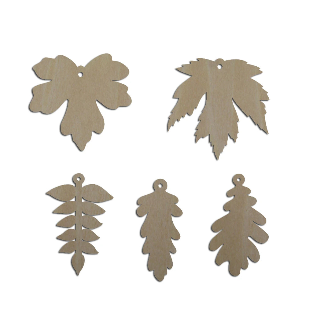 10pcs Unfinished Blank Wood Leaf Charm Bracelet Pendant Leaves Cutout Shape For Women  Jewelry Earring Finding