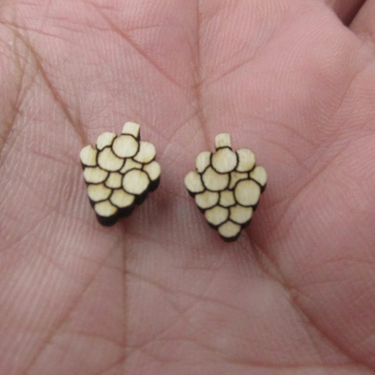 5 Pair Unfinished Blank Wooden Fruits Grapefruit Slice Honeydew Cabochon Grapes Post Blueberry Blackberry Wood Earrings Stud