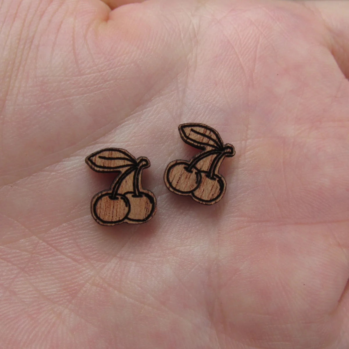 5 Pair Unfinished Blank Foods Wooden Coco Banana Coconut Cherry Cabochon Wood Shape Cutouts For DIY Craft Earring Stud