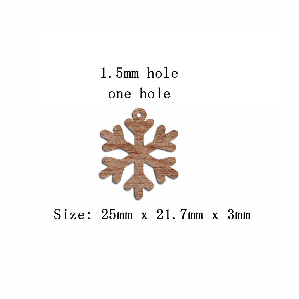 6pcs Unfinished Blank Wooden Christmas Snowflake Charm Connector Pendant for Women Female Jewelry Making DIY Crafting