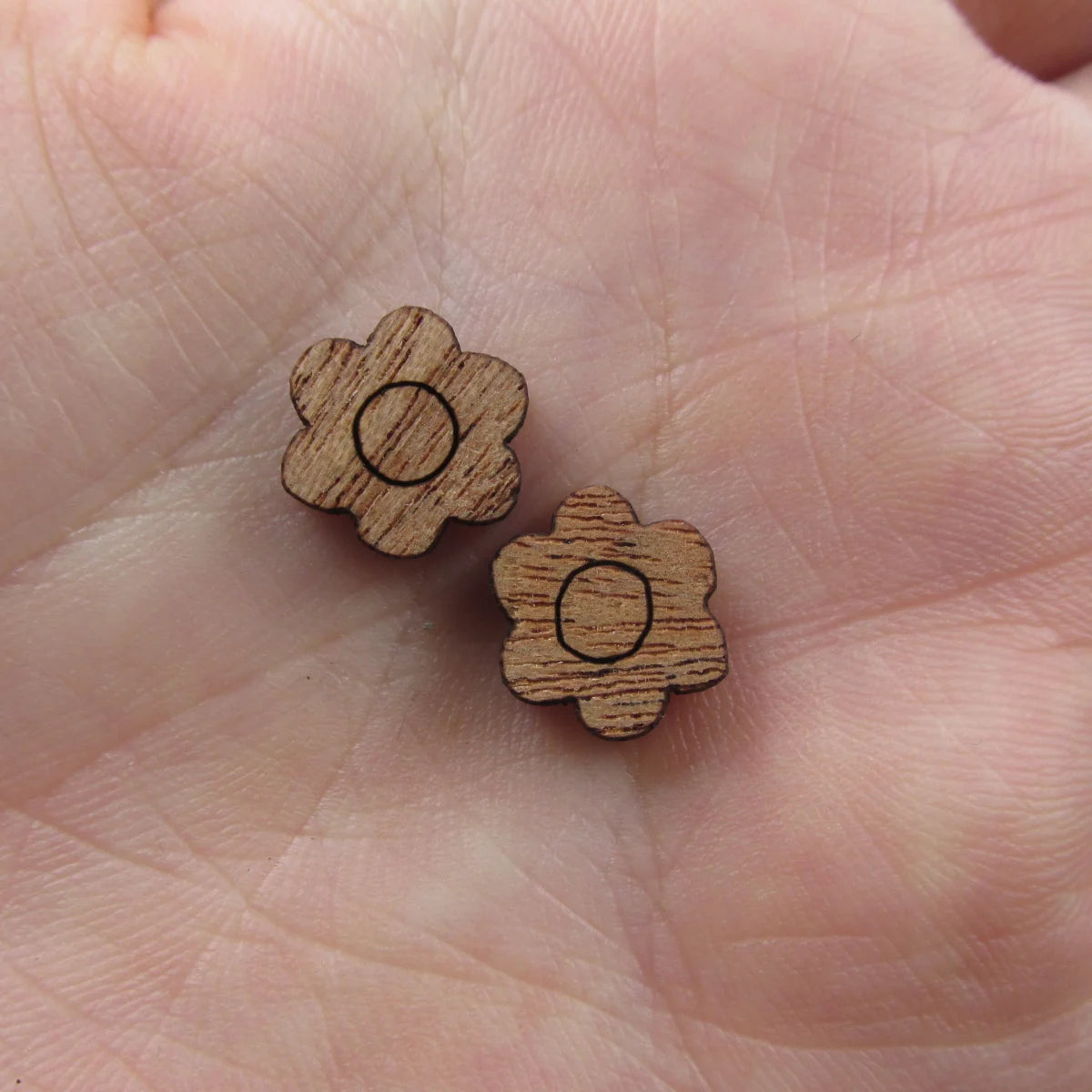 5 Pair Unfinished Blank Plant Wood Flower Icon Wooden Cutout Shapes For DIY Stud Earrings Supplies