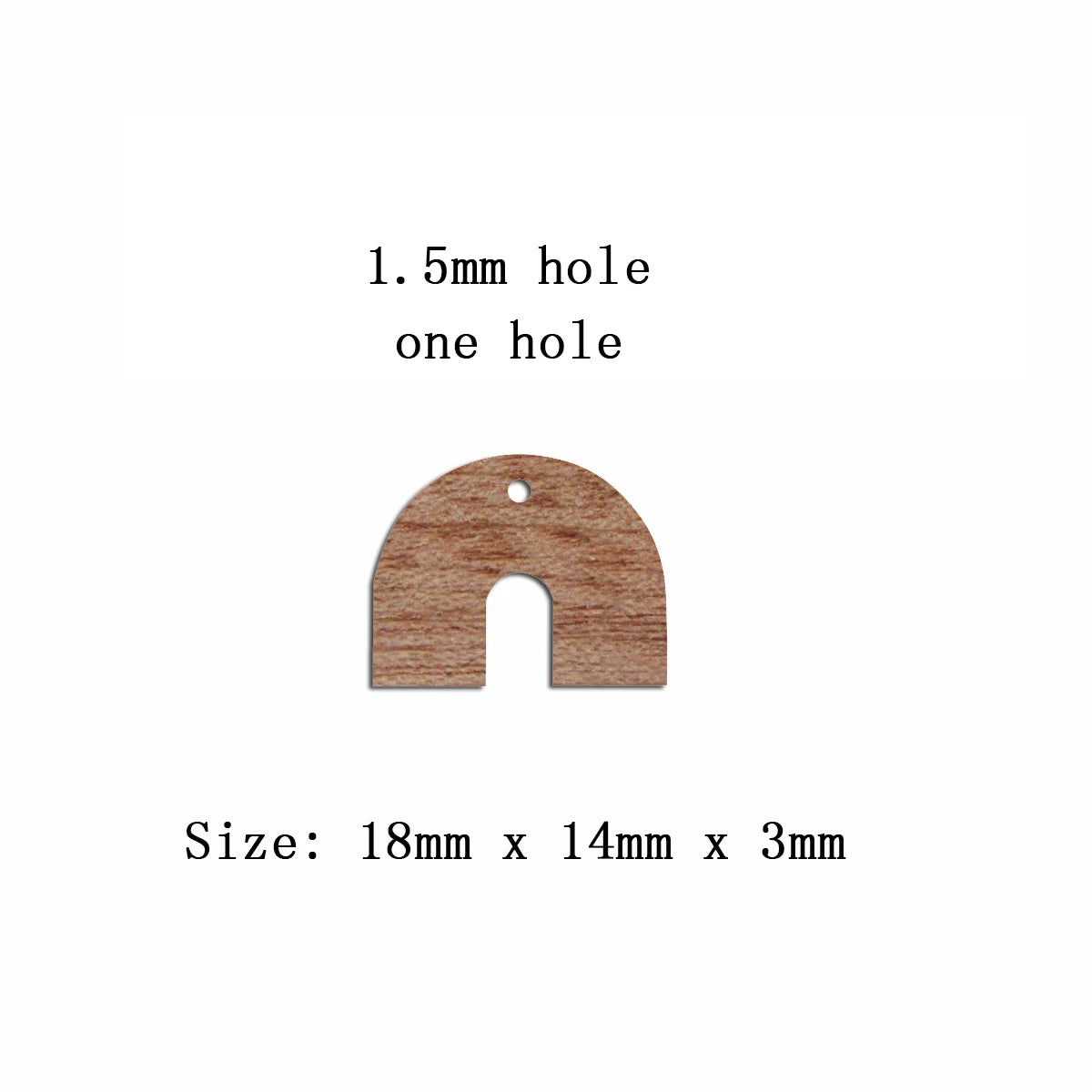 6pcs Unfinished 18mm x 14mm Blank Wooden U Semi Circle Post Stud Earring Connector Pendant for Jewelry Making