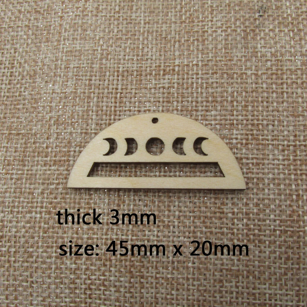 10pcs Unfinished Wood Crescent Moon Jewelry Findings Moon Earring Hoops  for Macrame DIY Wood Earring Blanks
