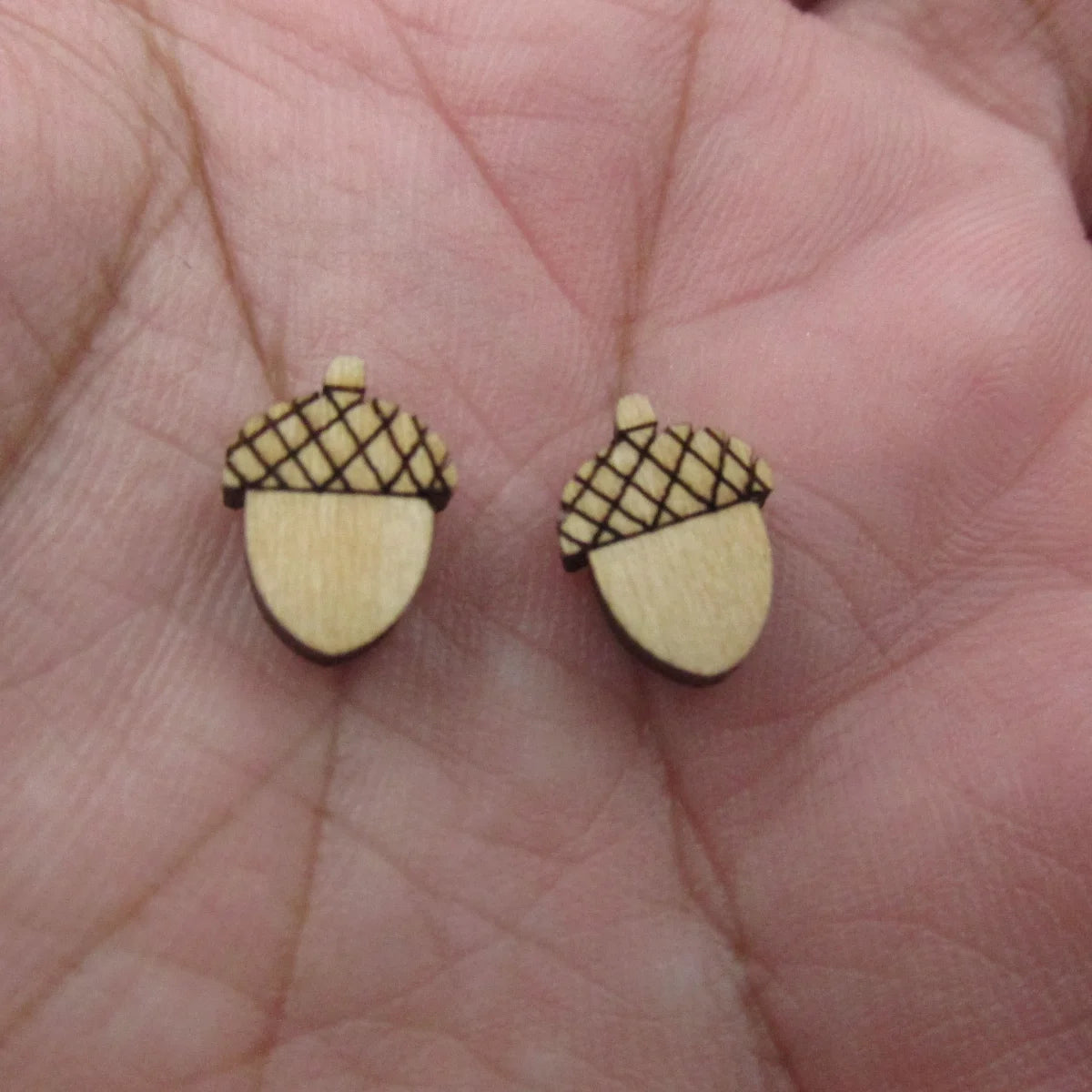 5 Pair Unfinished Blank Fall Wooden Squirrel and Acorn Cabochon Pinecone Post Corn Cob Pumpkin Wood Earrings Stud