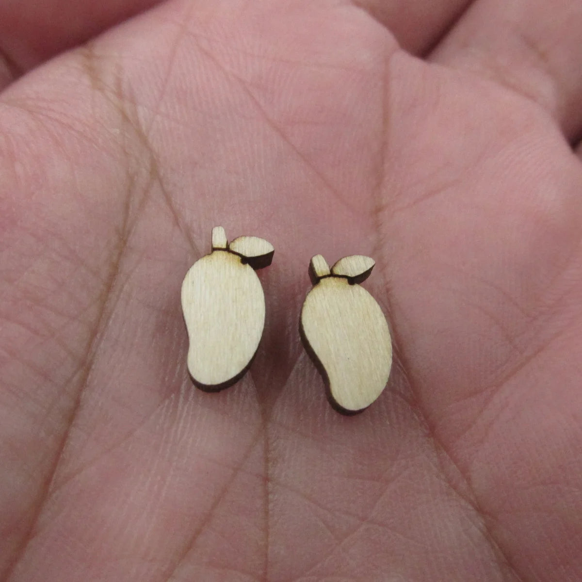 5 Pair Unfinished Blank Wooden Food Fruits Apple Cabochon Avocado Post Pear Mango Wood Earrings Stud Jewerly Finding