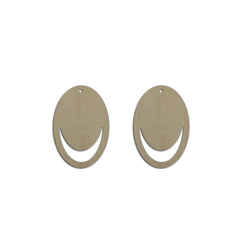 10pcs Unfinished Wood Blank Geometric Oval Cutout Shape Macrame Earring Pendant Charms For DIY Jewelry Making