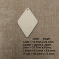 10pcs All Size DIY Unfinished Laser Cut Wood Earrings Blanks Geometric Hollow Diamond Rhomb Shape For Jewelry