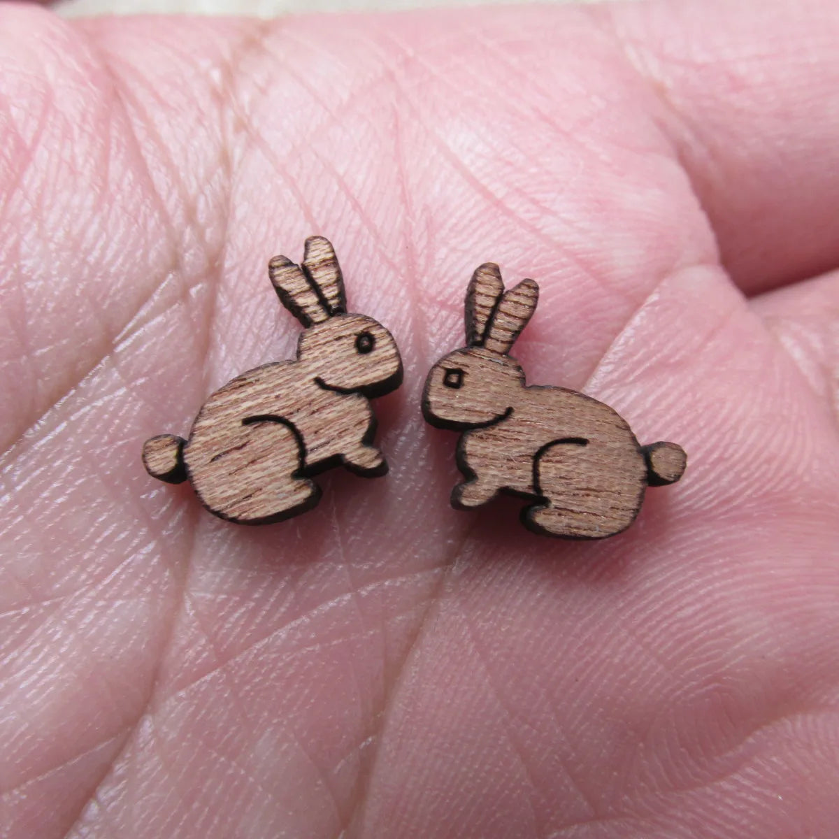 Unfinished Wooden Animal Rabbit Bunny Cabochon Charms Perfect For Handmade Project DIY Wood Craft  Earring Stud  Jewerly