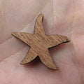 3 Pair Unfinished Ocean Animal Wooden Star Fish Sand Dollar Shape Cutout For Brooches Pin Magnet Pendant Charms Diy Making