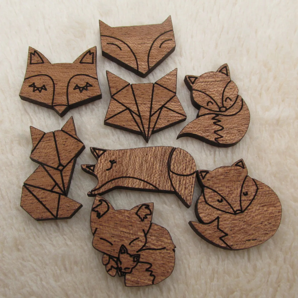 Laser Cut Unfinished Wooden Animal Fox Charm Pendant Jewerly Finding Perfect for Earring Brooch Necklace