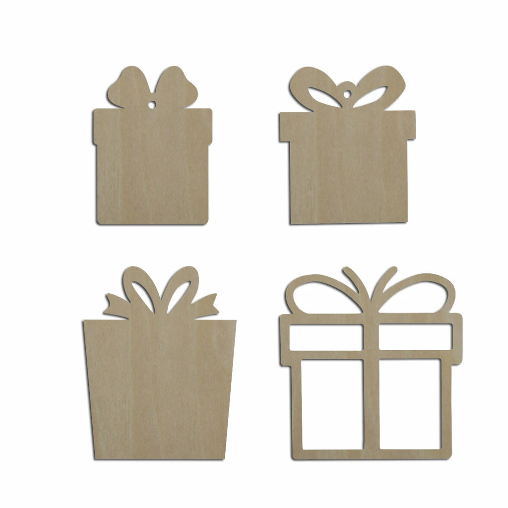 10pcs Bulk Unfinished Wooden Blank Christmas Present Gift Cutout Shape For Hanging Dangle Earring Wood Jewelry Accessories