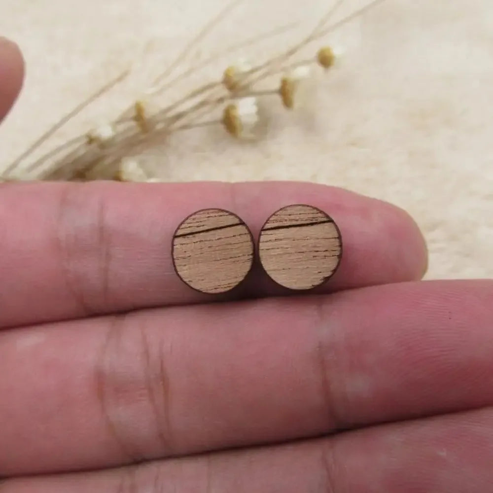 Unfinished Blank Solid Wooden Geometric Circle Round Shapes For DIy Wood Crafts Stud Earrings Accessories Jewelry Making Proj
