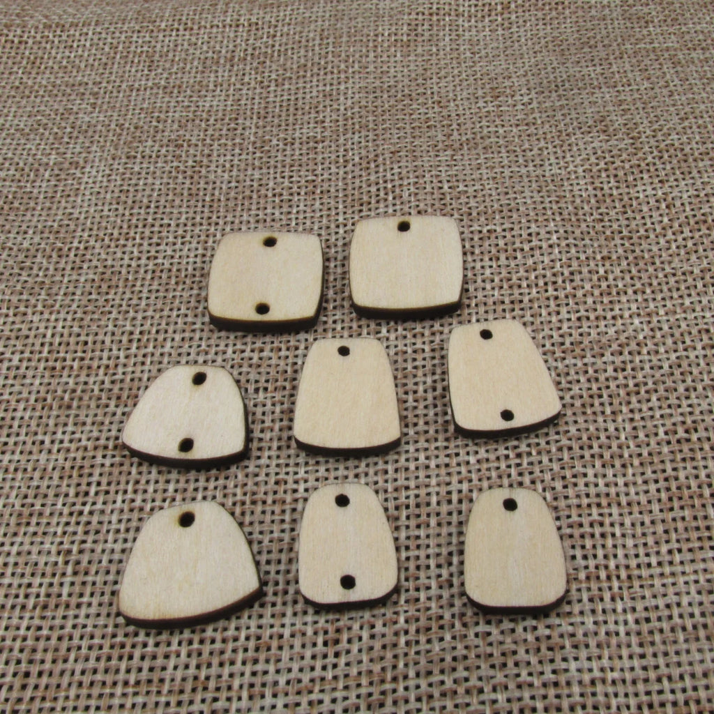 10 Pcs Unfinished Blank Wooden Geometric Petal Trapezoid Shape Cutout Plywood Connector Jewelry Finding Supplies For Earrings