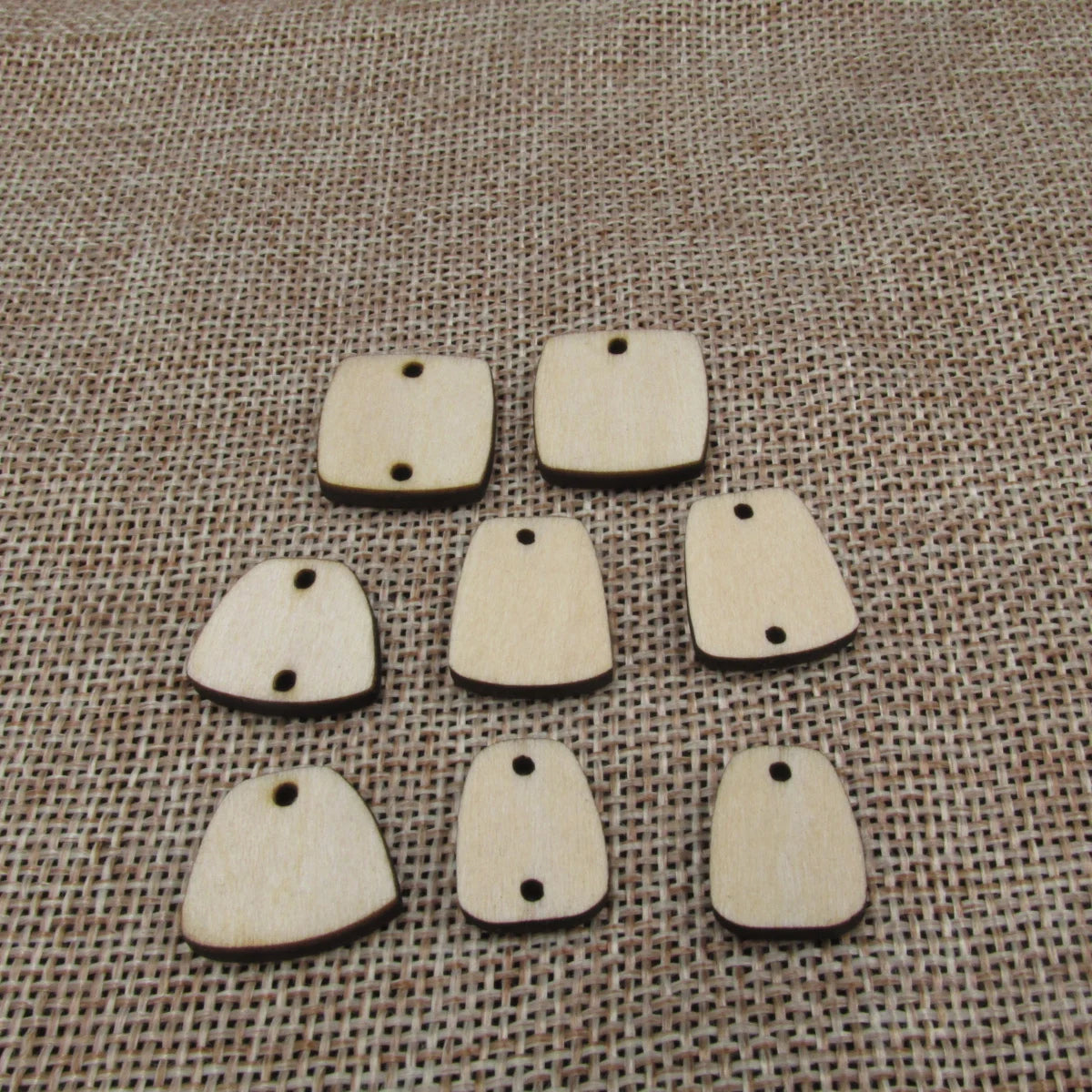10 Pcs Unfinished Blank Wooden Geometric Petal Trapezoid Shape Cutout Plywood Connector Jewelry Finding Supplies For Earrings