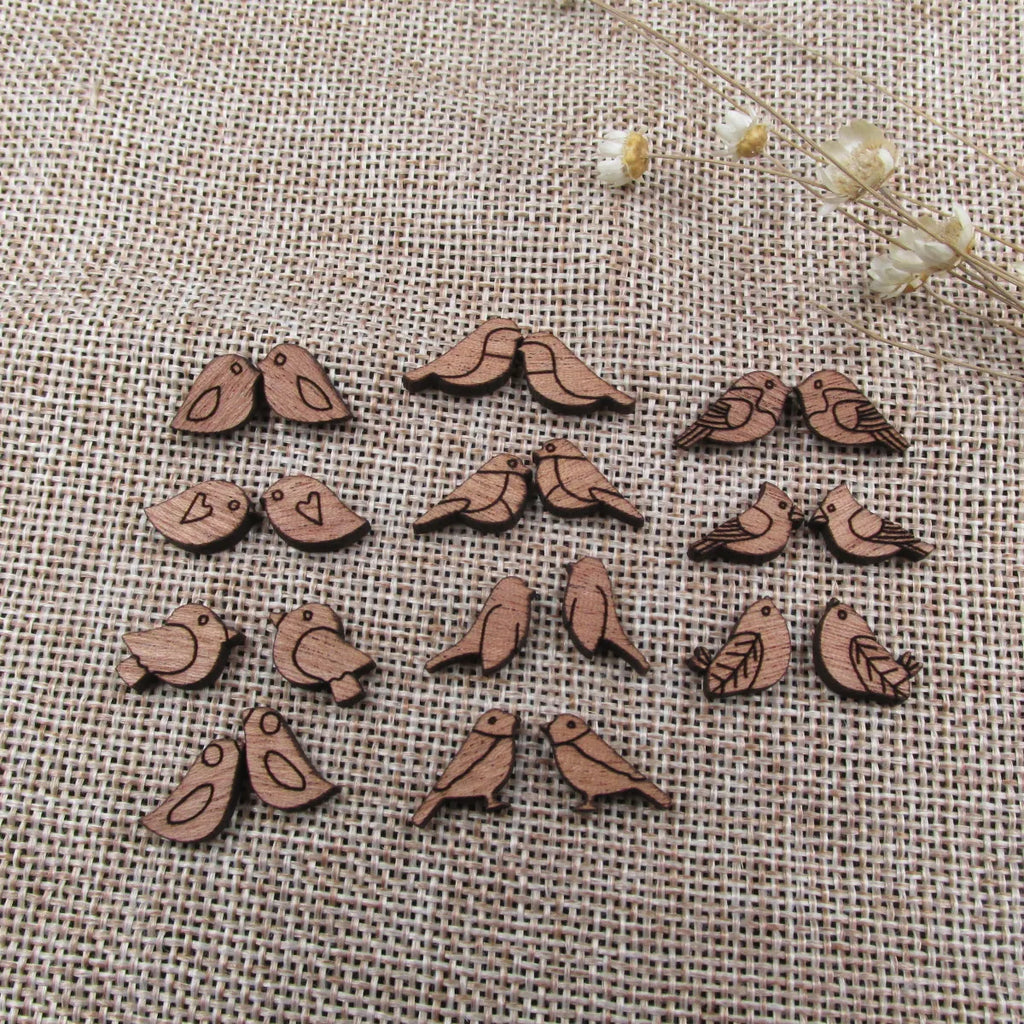 Laser Cut Unfinished Blank Wooden Bird Cabochon Charms For DIY Wood Craft  Earring Stud  Jewerly