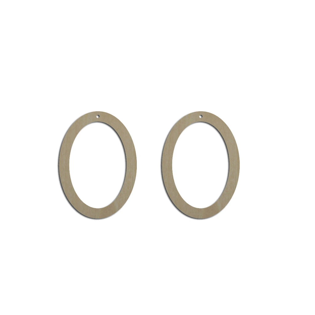 10pcs Unfinished Wood Blank Geometric Oval Hoop Shape Macrame Earring Pendant Charms For DIY Jewelry Making