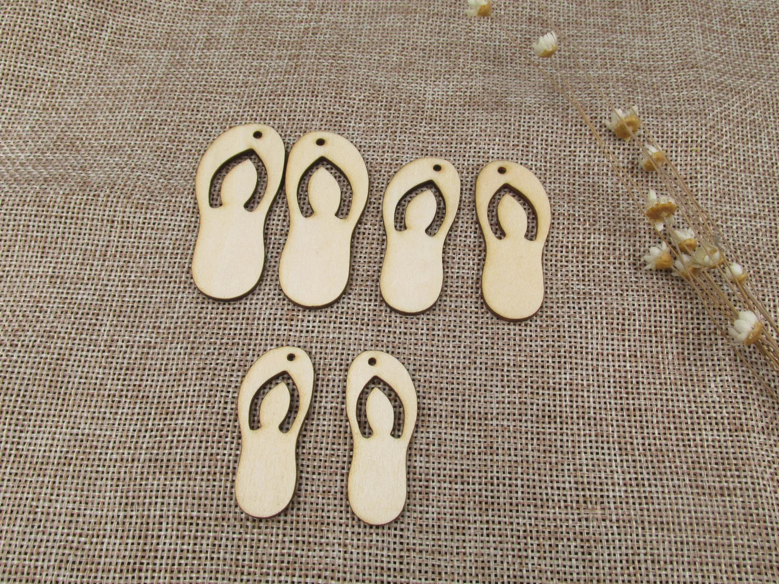 Unfinished Wooden Earrings Pendants Blank Beach Flip Flops Sandals Shape Cutout Jewelry Making DIY Ear ring Findings