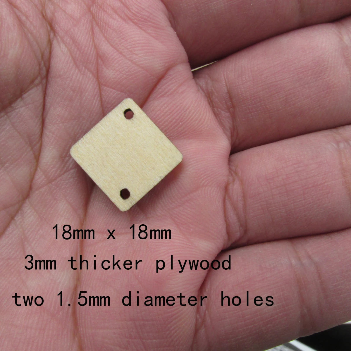 10 Pcs Unfinished Blank Wooden Geometric Square Shape Cutout Plywood Connector Jewelry Finding Supplies For Earrings