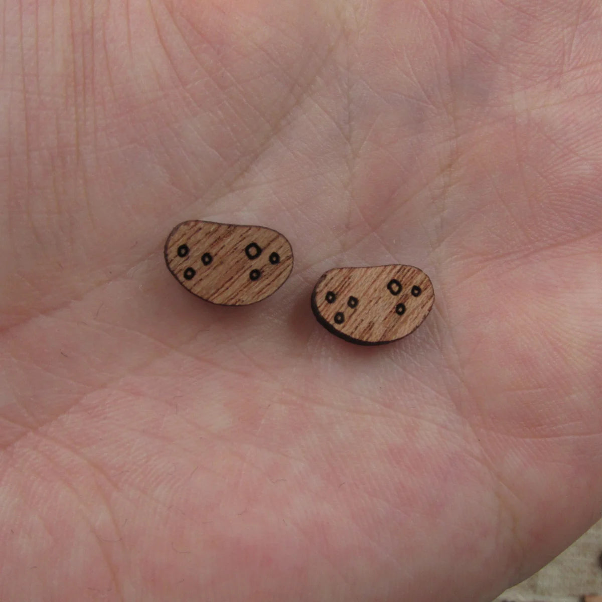 5 Pair Unfinished Blank Wooden Onions Tomato Potato Cabochon Wood Shape Cutouts For DIY Craft Earring Stud