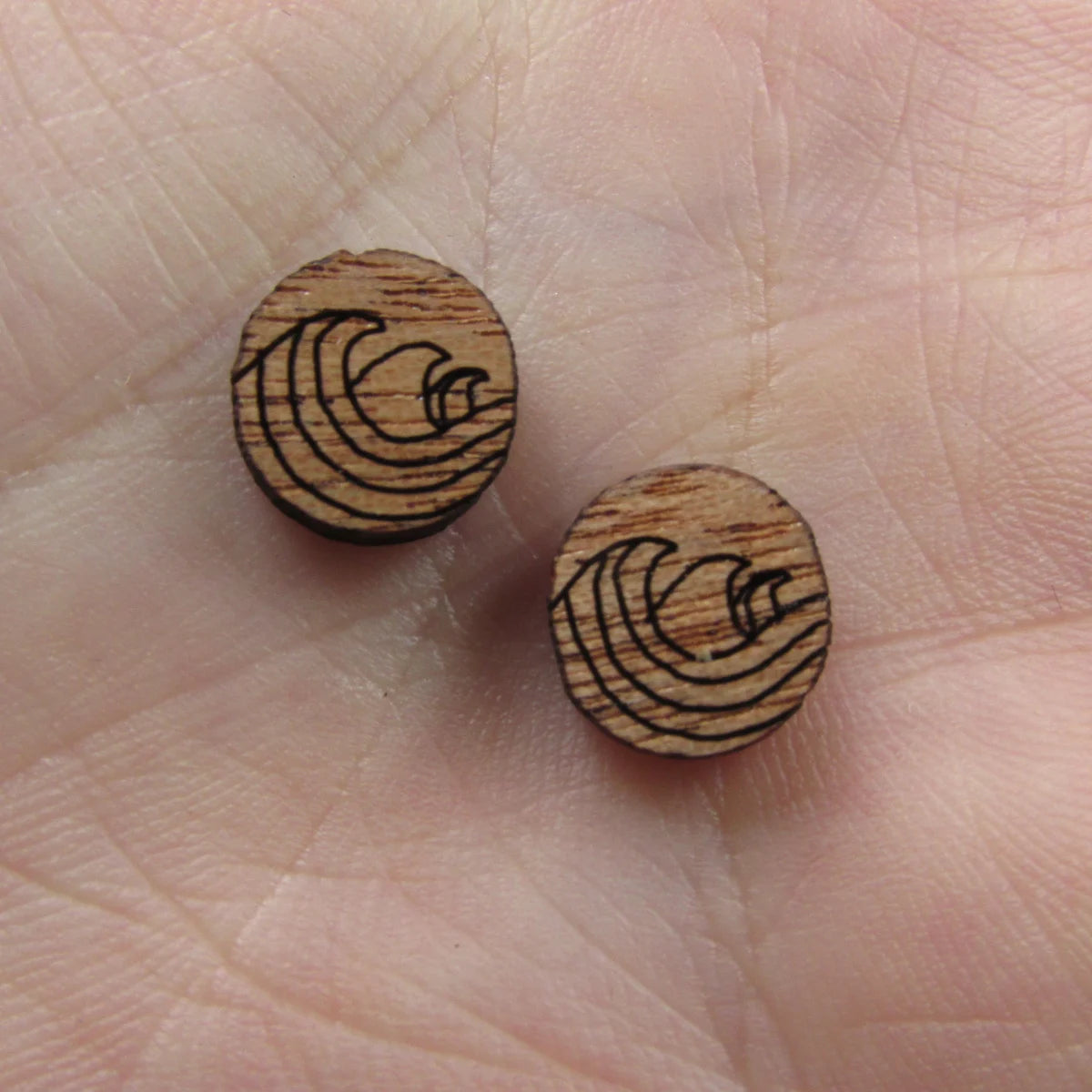 5 Pair Unfinished Blank Ocean Beach Wood Waves Shoe Wooden Cutout Shapes For DIY Stud Earrings Supplies
