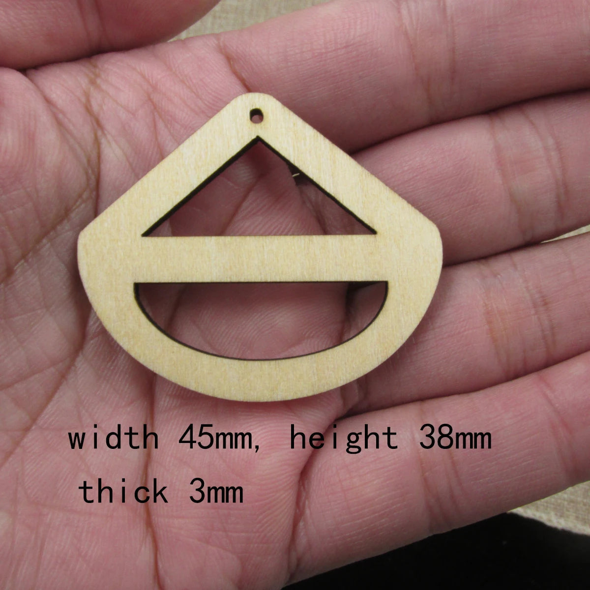 10pcs 1.75 Width Unfinished Wooden Blanks Fan Arch Macrame DIY Earrings Findings Accessories Supplies