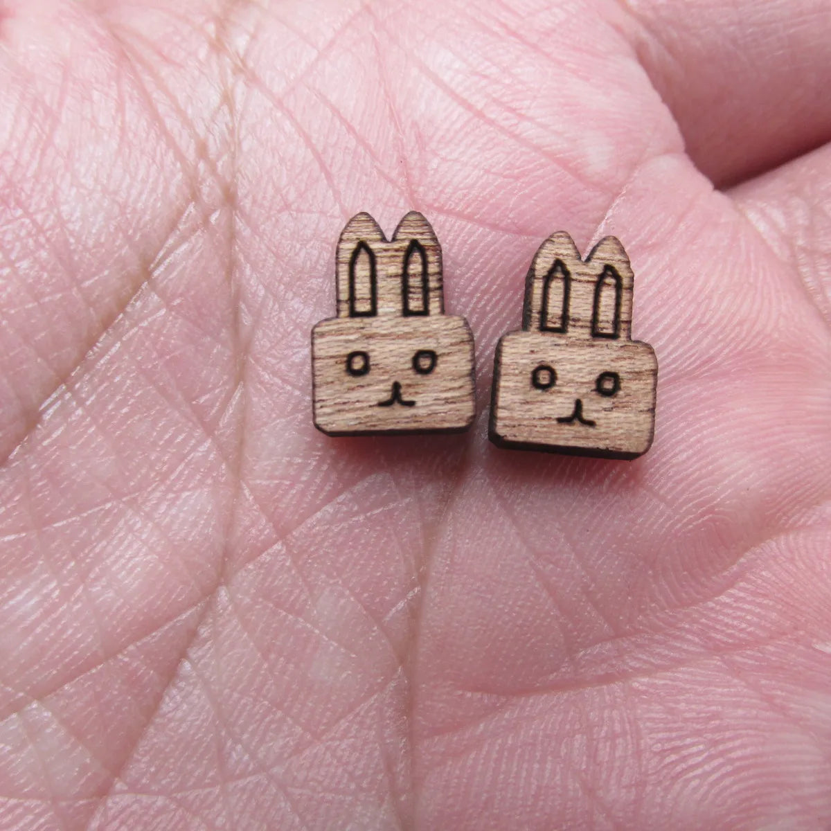 Unfinished Wooden Animal Rabbit Bunny Cabochon Charms Perfect For Handmade Project DIY Wood Craft  Earring Stud  Jewerly