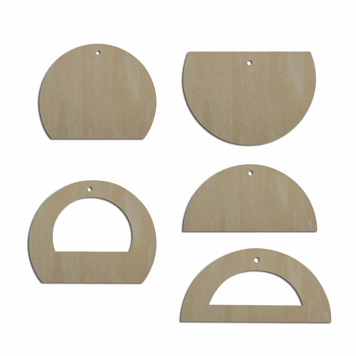 10pcs Laser Cut Unfinished Blank Wood Geometric Semicircle Cutout Shape Half Circle Earring Pendant Jewelry Charm Finding