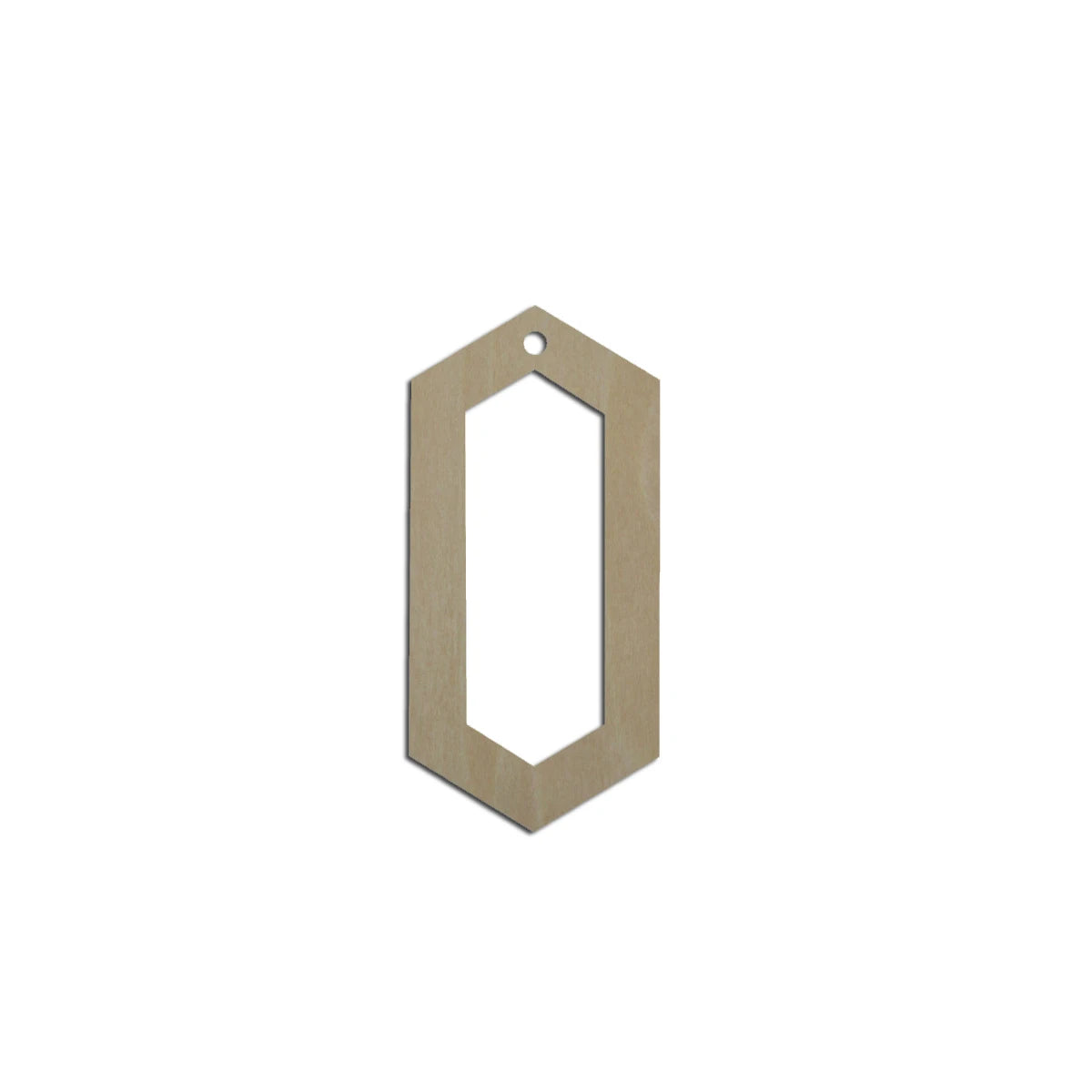 10pcs Laser Cut Unfinished Blank Wood Geometric Long Hexagon Cutout Shape Earring Pendant Jewelry Charm Finding