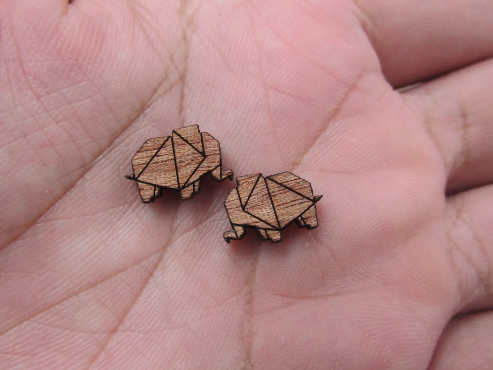 5 Pair Tiny Animal Elephant Wooden Cabochon Accessories Unfinished Wood Charms For DIY Handmade Earring Stud