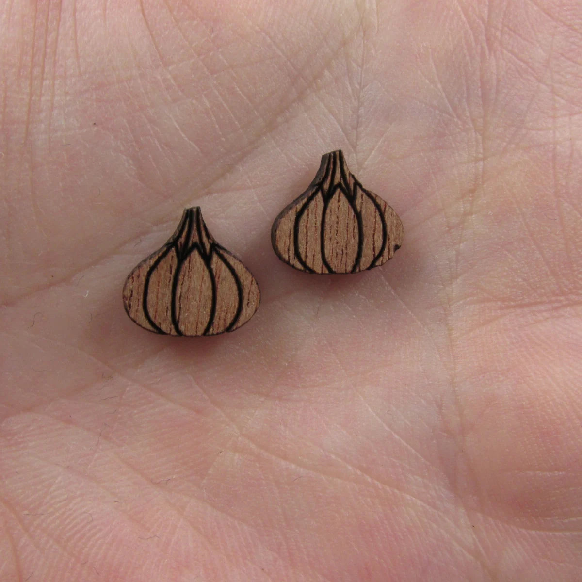 5 Pair Unfinished Blank Wooden Onions Tomato Potato Cabochon Wood Shape Cutouts For DIY Craft Earring Stud