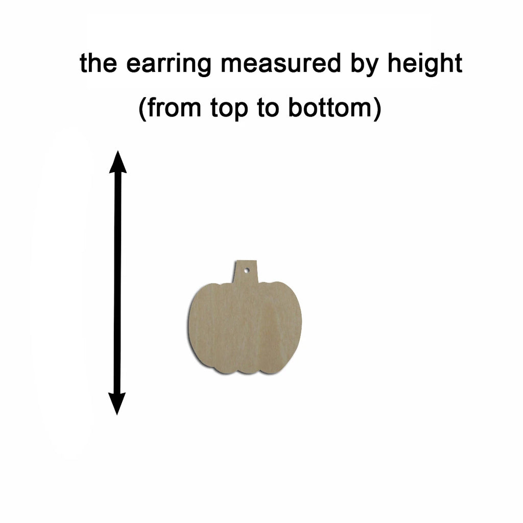 10pcs Multiple Size Unfinished Wooden Blanks Pumpkin Cutout Shape Dangle Earring For Jewelry Supplier