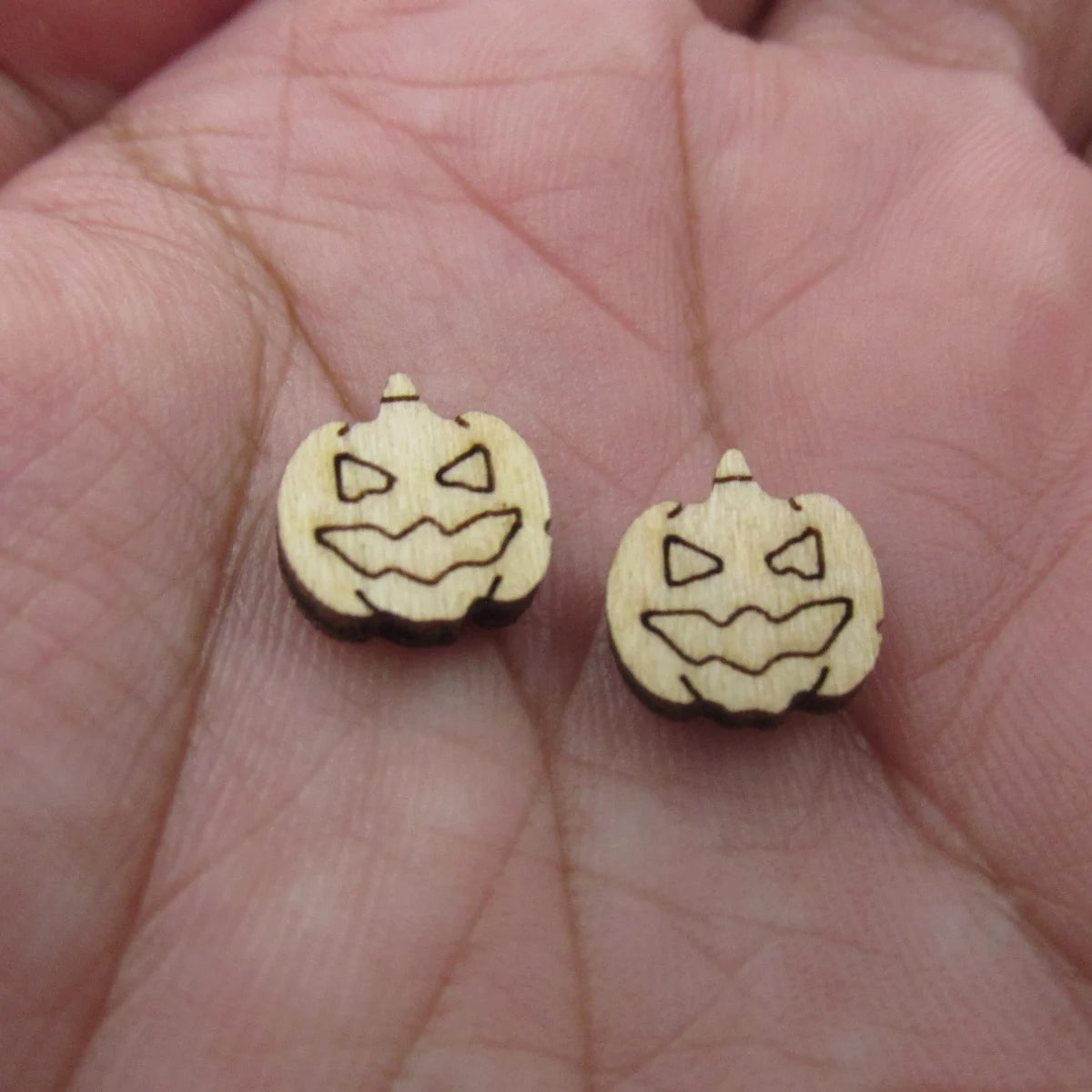 5 Pair Unfinished Blank Wooden Halloween Coffin Raven Owl Cabochon Jack-O-Lantern Post Candy Corn Wood Earrings Stud