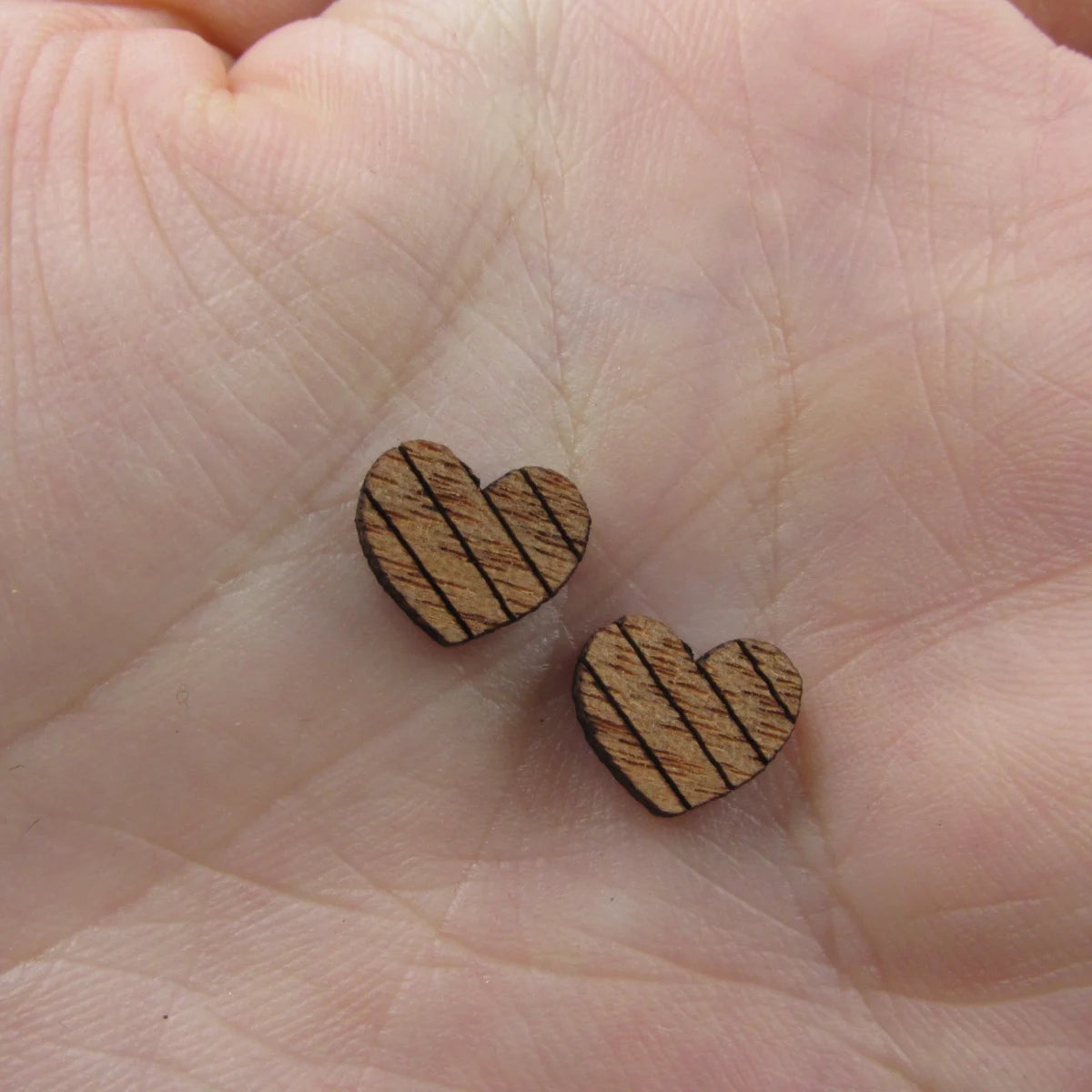 5 Pair Unfinished Blank Double Heart Wooden Cutout Shapes For DIY Stud Earrings Supplies
