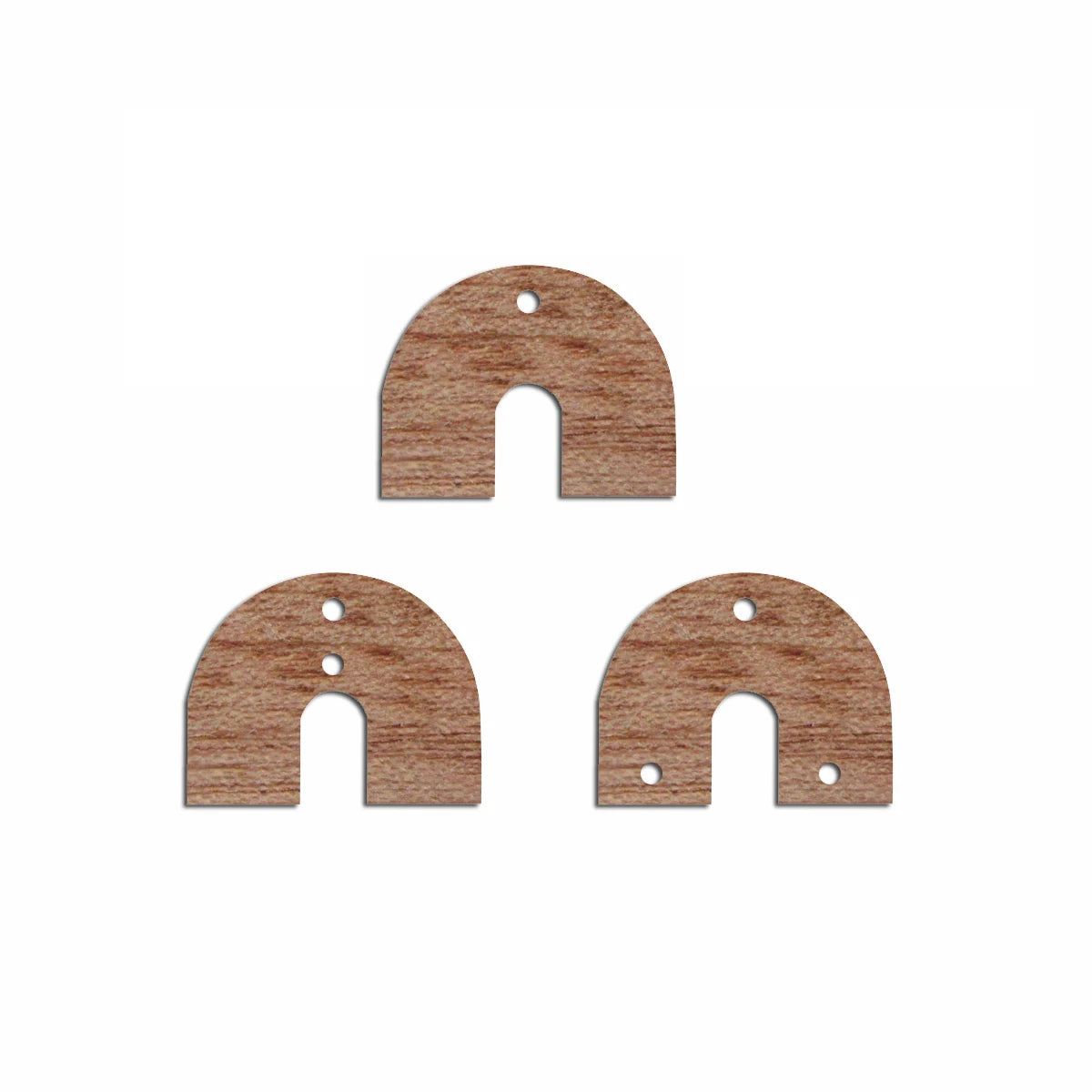 6pcs Unfinished 18mm x 14mm Blank Wooden U Semi Circle Post Stud Earring Connector Pendant for Jewelry Making