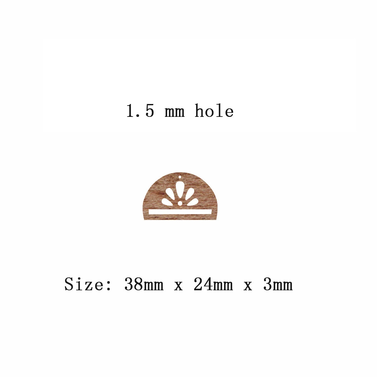 6pcs Unfinished Blank Solid Wooden  Flower Lotus Half Circle Diamond Macrame Earring Charms Pendant for Jewelry Making