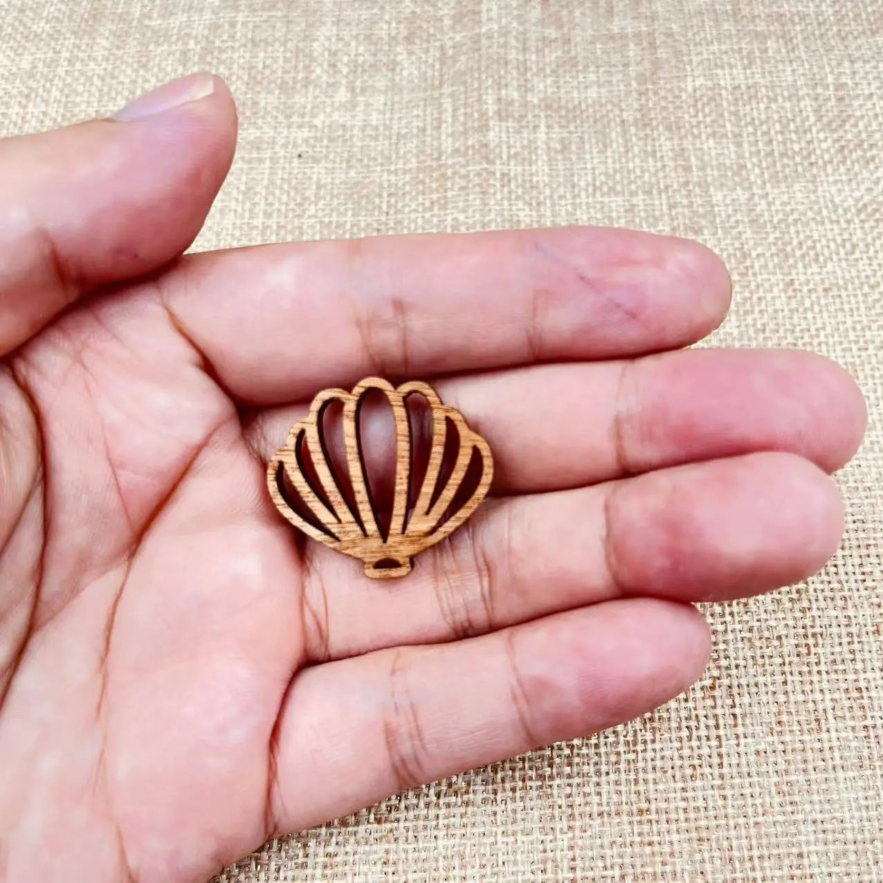 6pcs Unfinished Wooden Ocean Beach Seashell Charms Shell Earring Pendants For Jewelry Making DIY Handmade Crafte